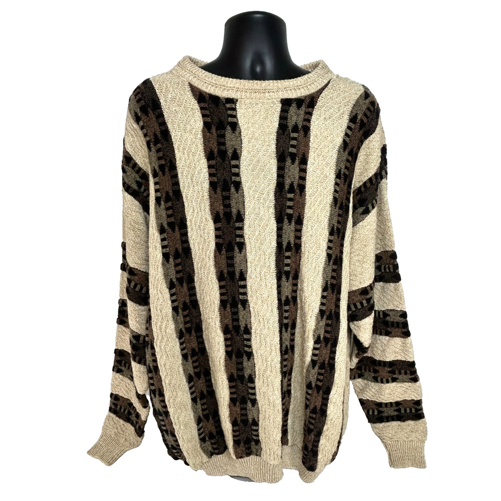 Vintage 90s Protege Collection Size XLT 3D Knit Coogi Style Crewneck Sweater USA